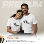 Premium White T-Shirt With King & Queen Printed