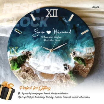 Designer Resin Wall Clock – Modern Home Décor