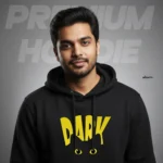 Premium Black Hoodie With Dark Meow Printed